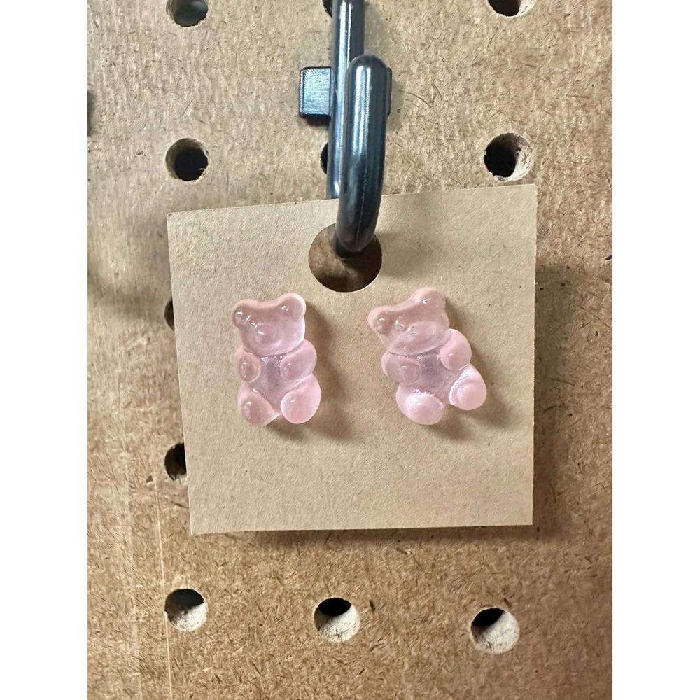 Gummy Bear Stud Earrings‎ in Pink! candy, food, glossy, girly, simple